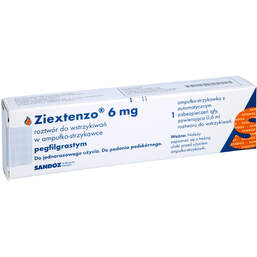 Abbildung: Ziextenzo 6 mg Injektionslösung Fertigspritze mit autom.Nadels. 1 St, Injektionslösung PZN 15732772