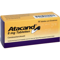 Abbildung: Atacand 8 mg Tabletten 98 St, Tabletten PZN 15735049