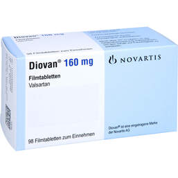 Abbildung: Diovan 160 mg Filmtabletten 98 St, Filmtabletten PZN 15735055