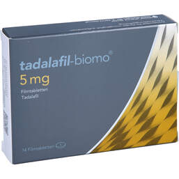 Abbildung: Tadalafil-biomo 5 mg Filmtabletten 14 St, Filmtabletten PZN 15735109