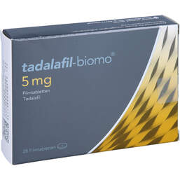 Abbildung: Tadalafil-biomo 5 mg Filmtabletten 28 St, Filmtabletten PZN 15735115