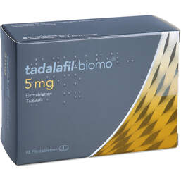 Abbildung: Tadalafil-biomo 5 mg Filmtabletten 98 St, Filmtabletten PZN 15735144
