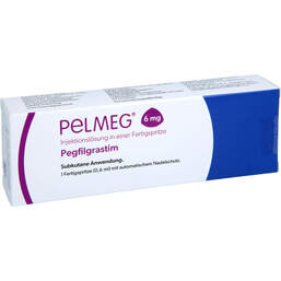 Abbildung: Pelmeg 6 mg Injektionslösung Fertigspritze mit autom.Nadels. 1 St, Injektionslösung PZN 15735670