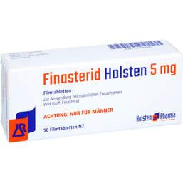 Abbildung: Finasterid Holsten 5 mg Filmtabletten 50 St, Filmtabletten PZN 15743391