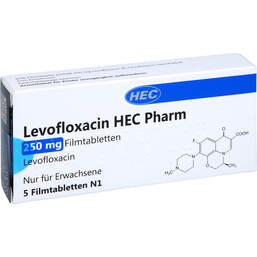 Abbildung: Levofloxacin Hec Pharm 250 mg Filmtabletten 5 St, Filmtabletten PZN 15781670