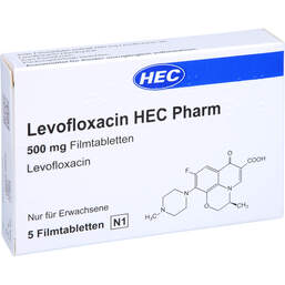 Abbildung: Levofloxacin Hec Pharm 500 mg Filmtabletten 5 St, Filmtabletten PZN 15781701