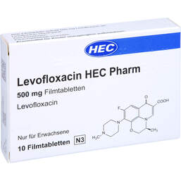 Abbildung: Levofloxacin Hec Pharm 500 mg Filmtabletten 10 St, Filmtabletten PZN 15781724