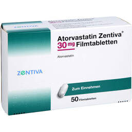Abbildung: Atorvastatin Zentiva 30 mg Filmtabletten 50 St, Filmtabletten PZN 15784390