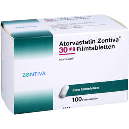 Abbildung: Atorvastatin Zentiva 30 mg Filmtabletten 100 St, Filmtabletten PZN 15784409