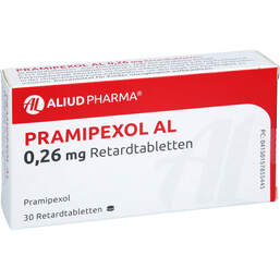 Abbildung: Pramipexol AL 0,26 mg Retardtabletten 30 St, Retard-Tabletten PZN 15785544