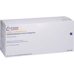 Abbildung: Clexane 4.000 I.E. 40mg / 0,4ml Ilo F.Sp. + Sich-System 50 St, Injektionslösung in einer Fertigspritze PZN 15785892