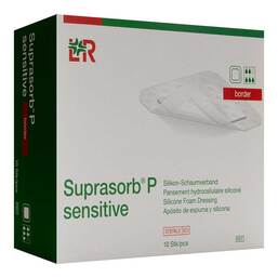 Abbildung: Suprasorb P sensitive PU-Schaumv.border 15x20cm 10 St, Verband PZN 15814665