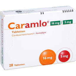 Abbildung: Caramlo 16 mg / 5 mg Tabletten 28 St, Tabletten PZN 15815104