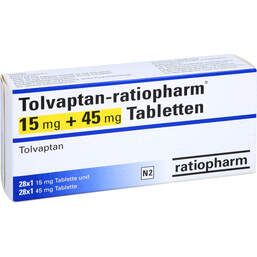 Abbildung: Tolvaptan-ratiopharm 15 mg + 45 mg Tabletten 56 St, Tabletten PZN 15821949