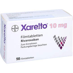 Abbildung: Xarelto 10 mg Filmtabletten 98 St, Filmtabletten PZN 15861340