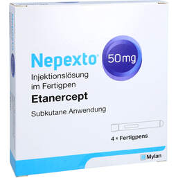 Abbildung: Nepexto 50 mg Injektionslösung im Fertigpen 4 St, Injektionslösung PZN 15862865