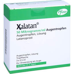 Abbildung: Xalatan 50 Mikrogramm / ml Augentropfen 3X2.5 ml, Augentropfen PZN 15863586