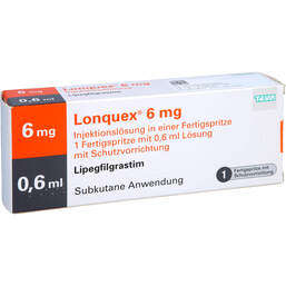 Abbildung: Lonquex 6 mg Injektionslösung in einer Fertigspritze 1 St, Fertigspritzen PZN 15863600
