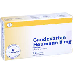 Abbildung: Candesartan Heumann 8 mg Tabletten 56 St, Tabletten PZN 15864580