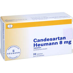 Abbildung: Candesartan Heumann 8 mg Tabletten 98 St, Tabletten PZN 15864597