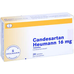 Abbildung: Candesartan Heumann 16 mg Tabletten 28 St, Tabletten PZN 15864605