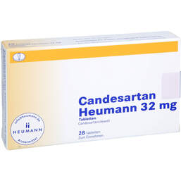 Abbildung: Candesartan Heumann 32 mg Tabletten 28 St, Tabletten PZN 15864657
