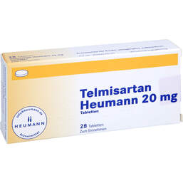 Abbildung: Telmisartan Heumann 20 mg Tabletten 28 St, Tabletten PZN 15864692