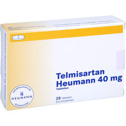 Abbildung: Telmisartan Heumann 40 mg Tabletten 28 St, Tabletten PZN 15864723