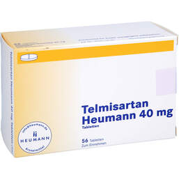 Abbildung: Telmisartan Heumann 40 mg Tabletten 56 St, Tabletten PZN 15864746