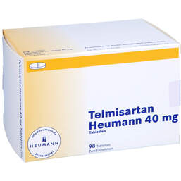 Abbildung: Telmisartan Heumann 40 mg Tabletten 98 St, Tabletten PZN 15864752