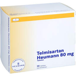 Abbildung: Telmisartan Heumann 80 mg Tabletten 98 St, Tabletten PZN 15864781