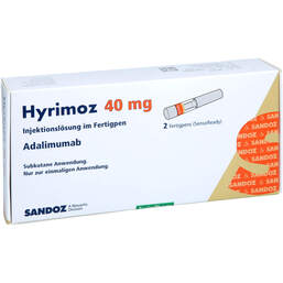 Abbildung: Hyrimoz 40 mg / 0,8 ml Injektionslösung im Fertigpen 2 St, Injektionslösung PZN 15870161