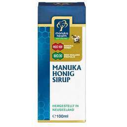 Abbildung: Manuka Health Mgo 400 + Manuka Honig Sirup Sirup, 100 ml PZN 15874880
