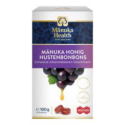Abbildung: Manuka Health Mgo 400+ Lutschbonbons schwarze Johannisbeere Bonbons, 100 g PZN 15874928