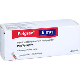 Abbildung: Pelgraz 6 mg Injektionslösung in einem Fertiginjektor 1 St, Injektionslösung PZN 15877944