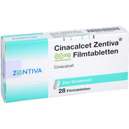 Abbildung: Cinacalcet Zentiva 60 mg Filmtabletten 28 St, Filmtabletten PZN 15879699