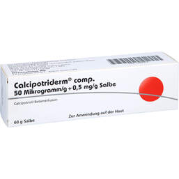 Abbildung: Calcipotriderm comp.50 µg / g + 0,5 mg / g Salbe 60 g, Salbe PZN 15884424