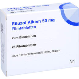 Abbildung: Riluzol Alkem 50 mg Filmtabletten 28 St, Filmtabletten PZN 15888793