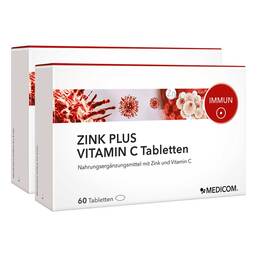 Abbildung: Zink Plus Vitamin C Tabletten Tabletten, 2X60 St PZN 15894121