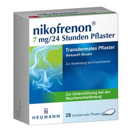 Abbildung: Nikofrenon 7 mg / 24 Stunden Pflaster transdermal Pflaster transdermal, 28 St PZN 15993225