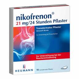 Abbildung: nikofrenon® 21 mg/24 Stunden Pflaster Pflaster transdermal, 14 St PZN 15993277