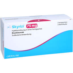Abbildung: Skyrizi 75 mg Injektionslösung in einer Fertigspritze 2 St, Injektionslösung PZN 15995000