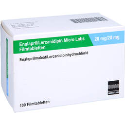 Abbildung: Enalapril / Lercanidipin Micro Labs 20 mg / 20 mg Fta 100 St, Filmtabletten PZN 15995678