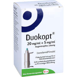 Abbildung: Duokopt 20 mg / ml + 5 mg / ml Augentropfen 2X10 ml, Augentropfen PZN 16002656