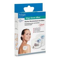 Abbildung: Höga-Derm Silber ste.Wundverband mit Silberbesch.2 Grö. 4 St, Pflaster PZN 16003615