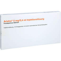 Abbildung: Arixtra 5 mg / 0,4 ml Injektionslösung in einer Fertigspritze 10X0.4 ml, Injektionslösung PZN 16003992