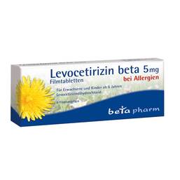 Abbildung: Levocetirizin beta 5 mg Filmtabletten Filmtabletten, 6 St PZN 16006192
