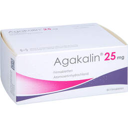 Abbildung: Agakalin 25 mg Filmtabletten 84 St, Filmtabletten PZN 16006625