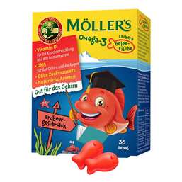 Abbildung: Möller`s Omega-3 Gelee Fisch Erdbeere Kautabletten 36 St, Kautabletten PZN 16006909