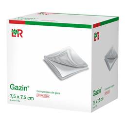 Abbildung: Gazin Mullkomp.7,5x7,5 cm steril 8fach 25X2 St, Kompressen PZN 16007607